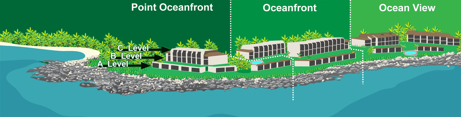 Graphic depicting the view types at the Napili Point Resort